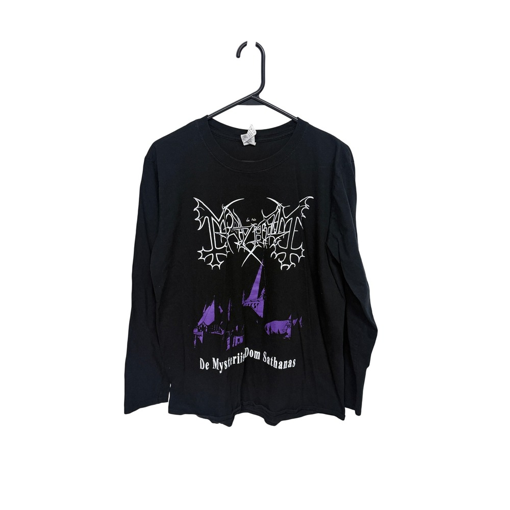 Mayhem De Mysteriis Dom Sathanas Black Metal Long Sleeve Shirt Mens L Gildan